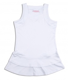 Girls white tennis dress with ruffle trim