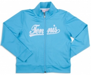 Girls twilight blue jacket with white TENNIS logo[1]