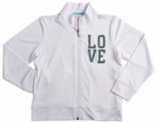 Girls white tennis jacket LOVE (sequins)