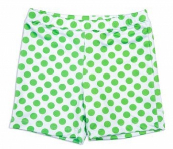 Girls green dotty tennis shorts